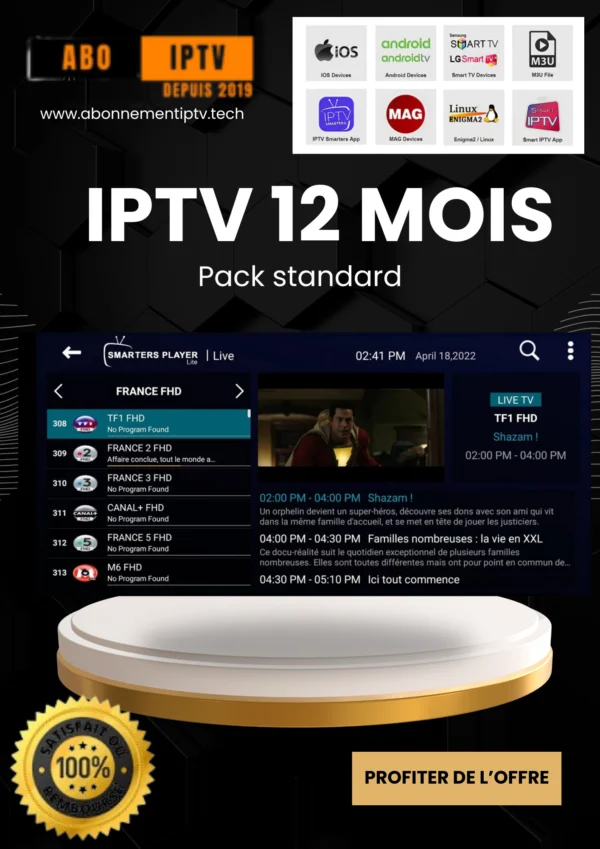 iptv 12 mois standard