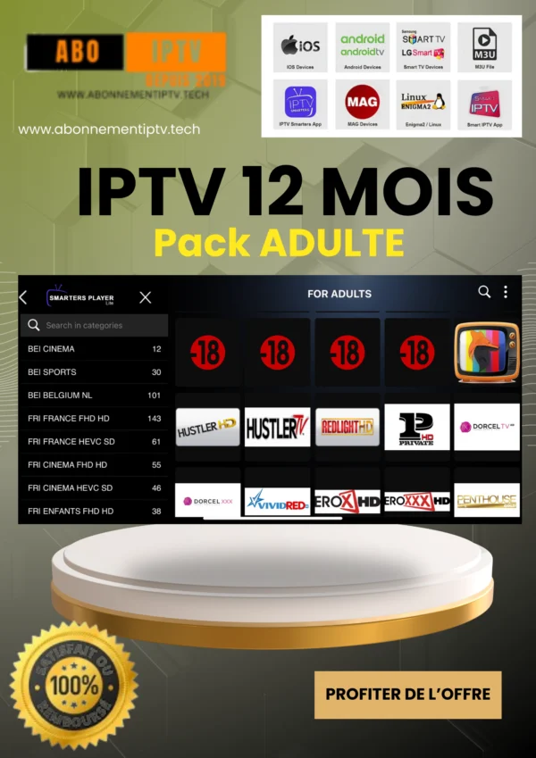 IPTV adulte 12 mois